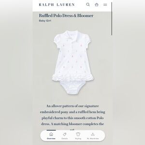 NWT Polo Ralph Lauren Ruffled Polo Dress and Bloomer